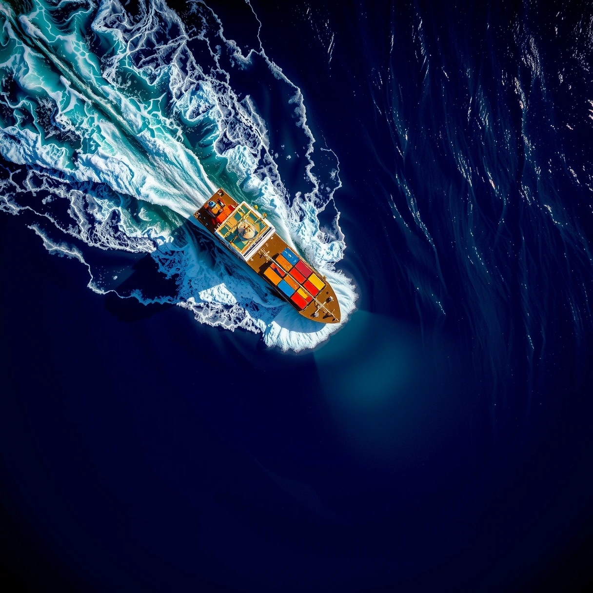 Maritime wake representing data trails